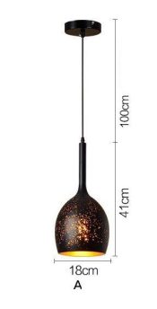 Simple Retro Wrought Iron Chandeliers Cafe Bar Single Head Lighting Bar