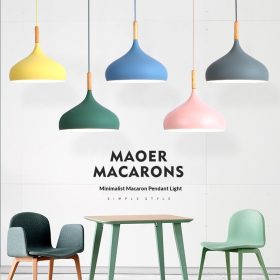 Single-head Aluminum Decorative Lighting Fixture Macaron LED Pendant Light