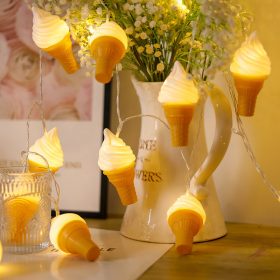 Led Ice Cream Lighting Chain Hamburger Fries Decorative Light